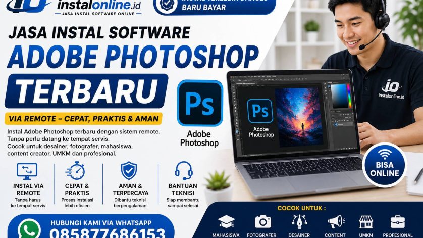 Jasa Instal Software Adobe Photoshop Terbaru via remote Instalonline.id