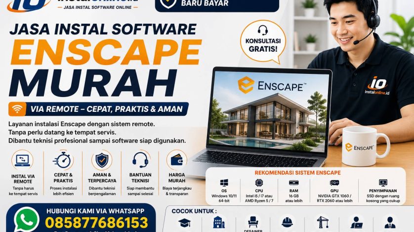 Jasa Instal Software Enscape Murah via remote Instalonline.id