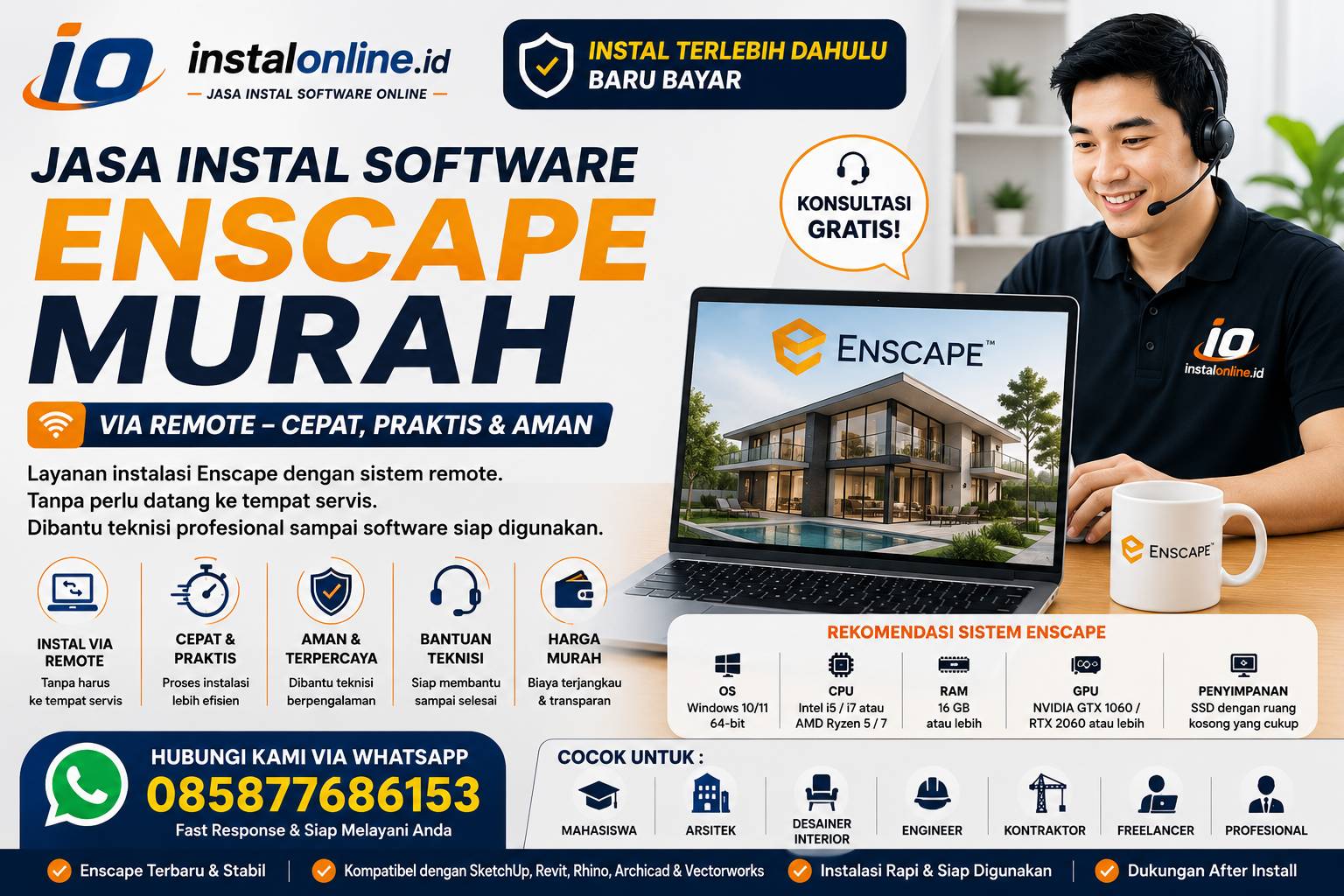 Jasa Instal Software Enscape Murah