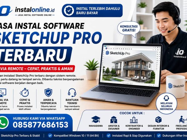 Jasa Instal Software SketchUp Pro Terbaru via remote Instalonline.id