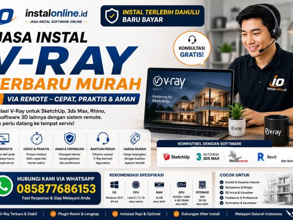 Jasa Instal V-Ray Terbaru Murah via remote Instalonline.id
