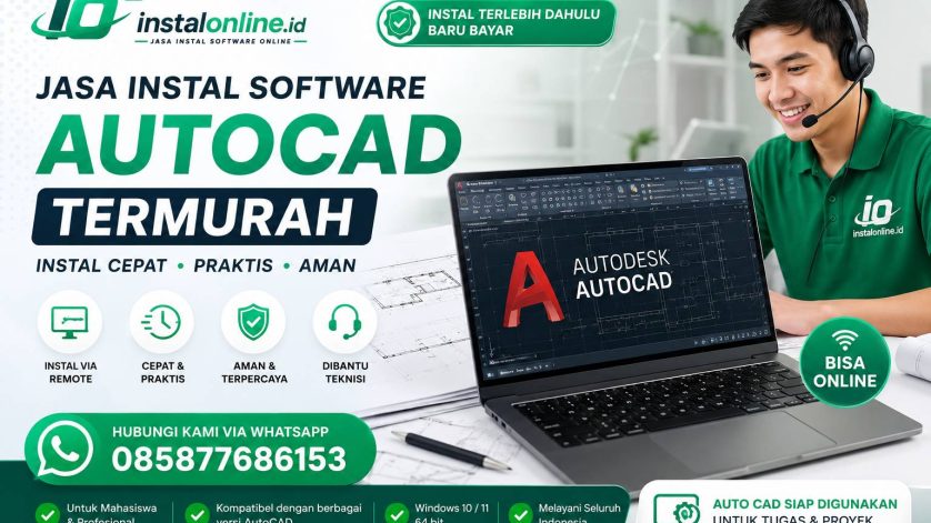 Jasa instal software AutoCAD termurah via remote Instalonline.id