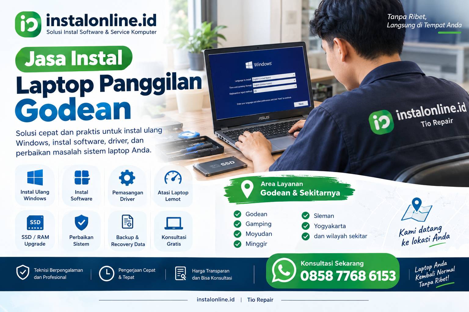 Jasa Instal Laptop Panggilan Godean